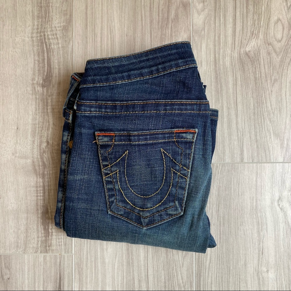 True Religion Dark Stone Wash Johnny Jeans